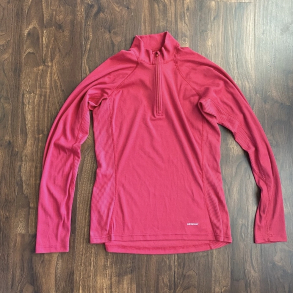 Patagonia Capilene 2 Long-Sleeve Zip T Base Layer Red Size Medium
